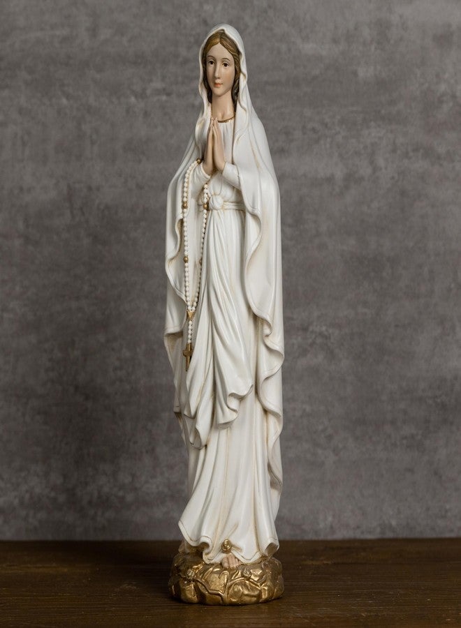 BC BUILDCLASSIC BC Catholic Our Lady of Lourdes Statue, 10"H Blessed Virgin Mary Mother Figure, Inspirational Home décor, Religious Gift, Handpainted Renaissance Sculpture Purity & Grace Collection from Buildclassic - Image 5